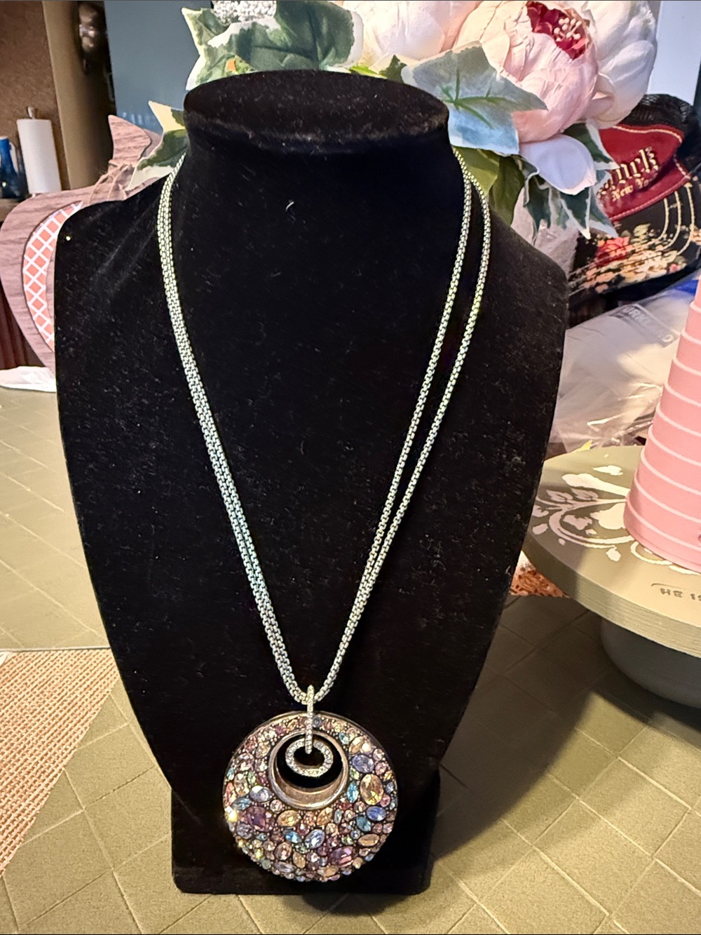 Brighton Multicolor Crystal Round Pendant Necklace